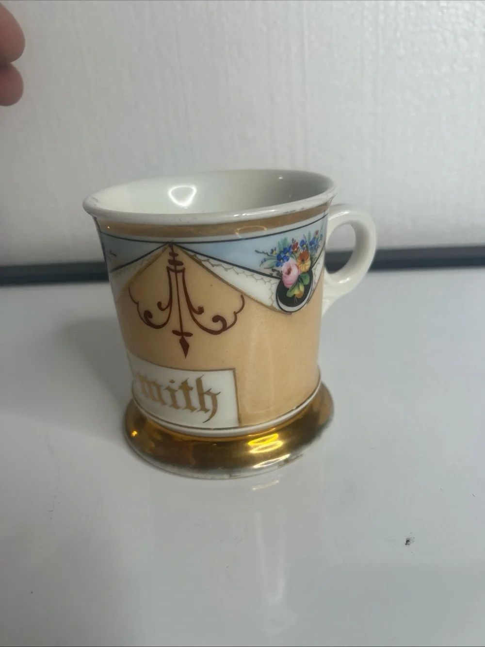 Antique Vintage Occupation Personal Shaving Mug Florist or Funeral Director